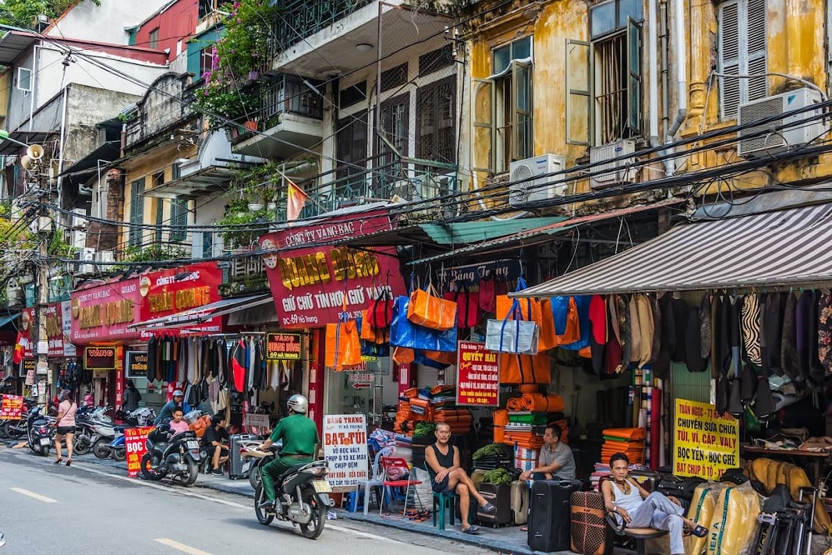 Hanoi Old Quarter streets and local life
